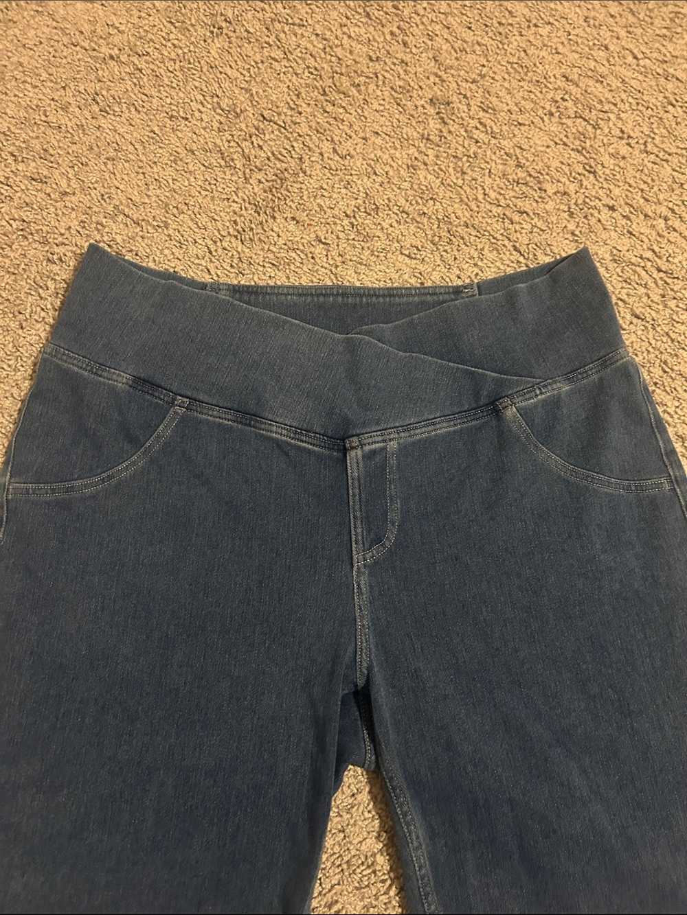 Women's Dark Blue Denim Bermuda Shorts HALARA size XL - Picture 2 of 7